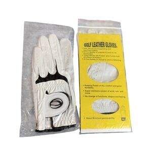 MLI Golf Leather Gloves Men's Size M Left Hand White Soft Grip Protection